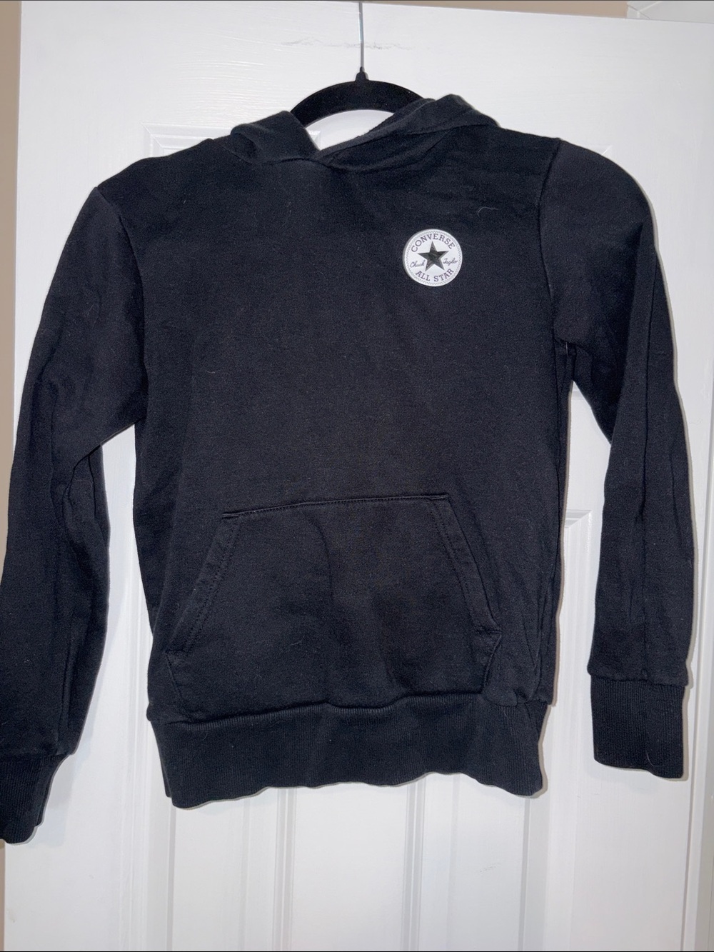 Converse Black Hoodie with White All Star Patch